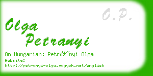 olga petranyi business card